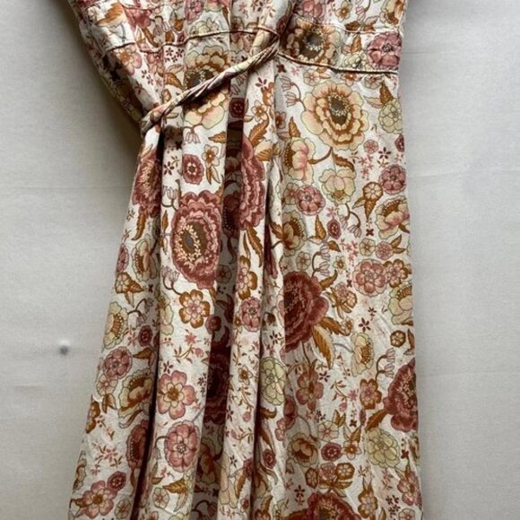 Tie Front Wrap Dress Women's Medium Multicolor Floral Rayon Blend Flowy GUC - Picture 7 of 13